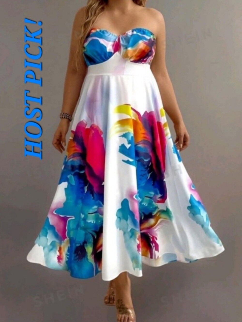 HP 🎉 Plus Size Floral Strapless Dress 🌺